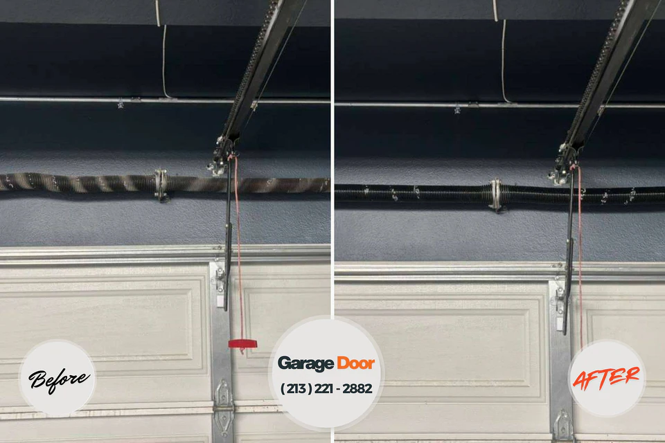 Before and after: garage door repair Notre Dame, IN
